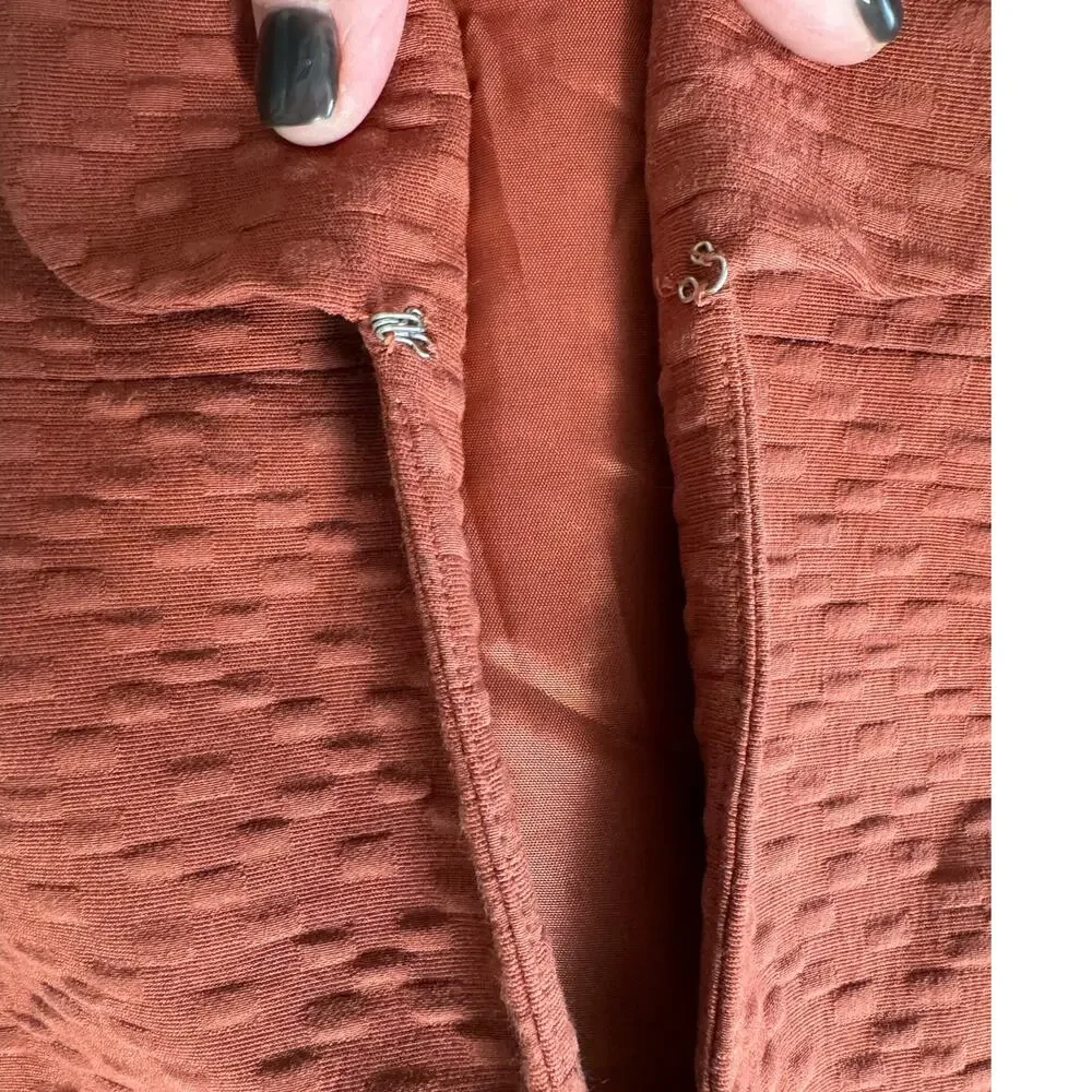 NWT Anthropologie Intropia Women's Textured Blazer Terracotta Size 8‎ US/40 EU